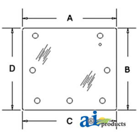 A & I PRODUCTS Glass, Rear 66" x51" x4" A-3389902M3